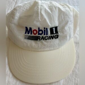 Vintage Mobil 1 One Racing Hat White Snapback Nylon Adjustable Cap